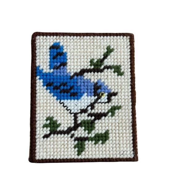 VTG Bird Cardinal Bluebird Square Tissue Box Cover Bathroom Decor Birder READ - Picture 3 of 10